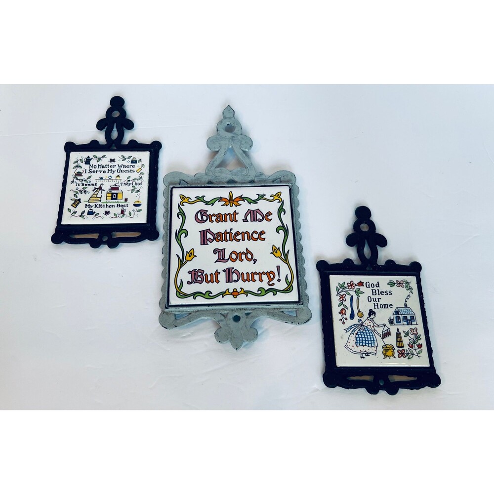 Set of 3 Kitschy Trivets, Trivets
